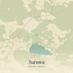 Vintage map of Turawa, Poland.