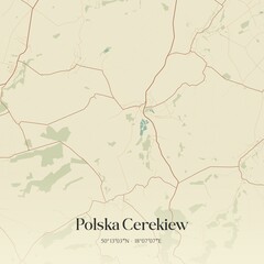 Vintage map of Polska Cerekiew, Poland.