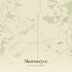 Vintage map of Skoroszyce, Poland.
