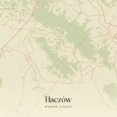 Vintage map of Haczów, Poland.