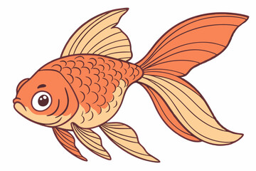 goldfish on white background