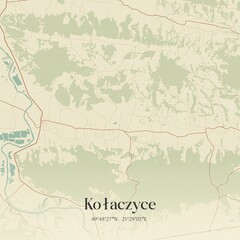 Vintage map of Kolaczyce, Poland.