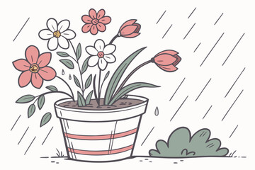 bouquet of flowers in a basket