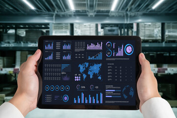 Business data dashboard provide business intelligence analytic for marketing strategy planning snugly with big data set to analyze customer demands and foreseeing business future