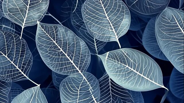 Blue Leaf Pattern Background Texture