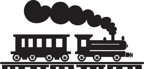 Vector of old steam train icon.