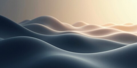 Fototapeta premium 3D Abstract Wave Background: Smooth Hill Landscape