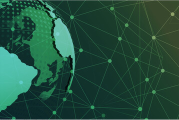 Global digital technology network connection. Network technology solution Background vector illustration.