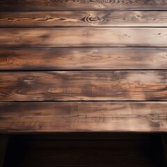 Naklejka premium A wooden table with a brown surface