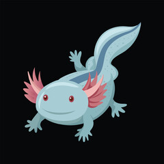 Cute Axolotl Cartoon Illustration