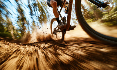 Experience the Thrill of Mountain Biking: Dynamic Action Shots Capture the Essence of the Sport in Stunning Natural Landscapes