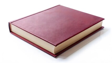 Maroon Hardcover Book on White Background