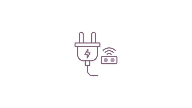  icon with charging plug icon isolated .phone adapter icon animation . Plug Icon, Symbol of Sustainable Energy and Green Technology, 