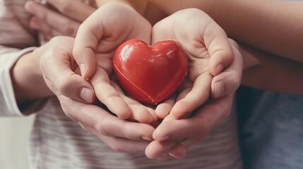 A person is holding a heart in their hands
