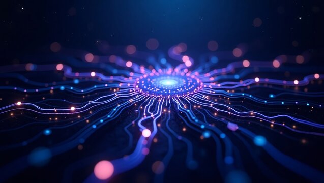 AI Connection Hub: Abstract Neural Network Data Flow