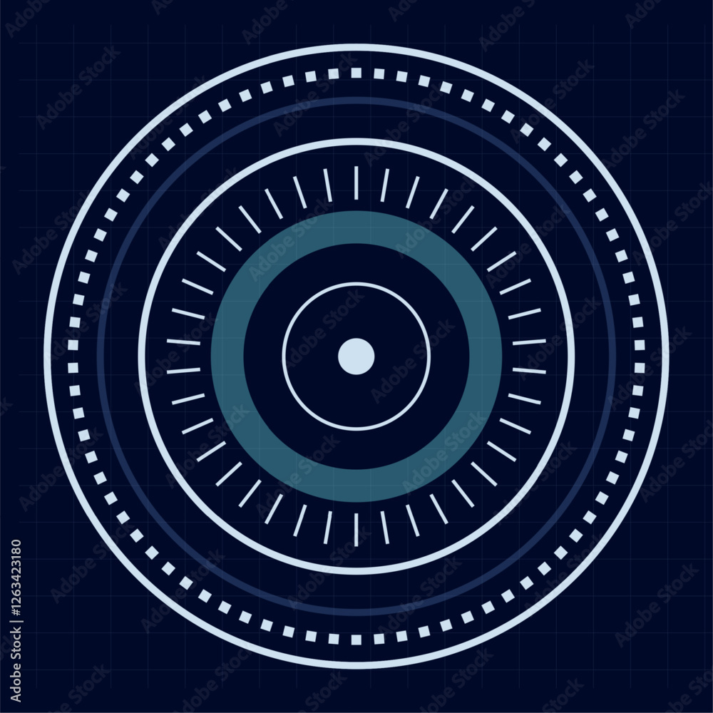Poster futuristic hud interface showing a loading diagnostic display with digital infographic elements, per