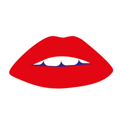 Red Lips Mouth on a Transparent Background	

