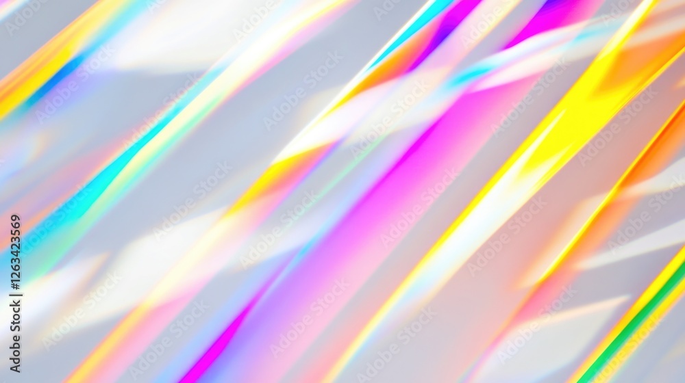 Poster A blurry image of a rainbow colored background suitable for use in creative projects