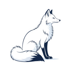 snow fox silhouette logo illustration