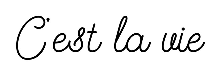 Vector illustration: Inspiration from the saying ‘C’est la vie’ – which means something like “That’s life, you can’t change it”. Version 4