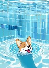 dog in the water 