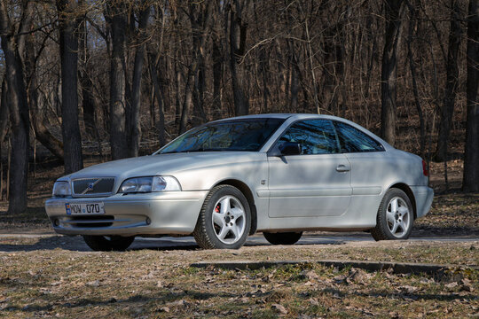 Chisinau, Moldova-February 3, 2025: 1997 Volvo C70 coupe (First Generation)