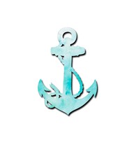 Sea anchor watercolor - beautiful anchor silhouette isolated on white background