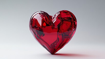 Glossy Red Heart Symbolizing Affection