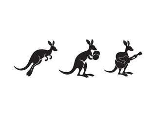 kangaroo vector silhouettes set