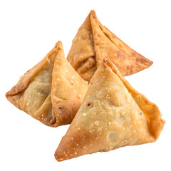 Samosa, isolated on transparent background, Clipping Path, pen tool