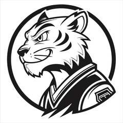Minimalist White Tiger Face Logo