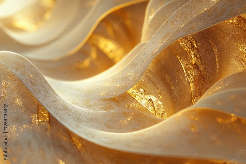 Aufkleber A close-up view of a gold cloth with intricate patterns and textures