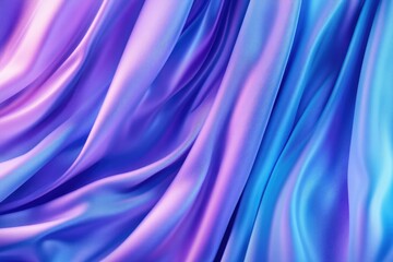 Close-up shot of purple and blue fabric with intricate patterns