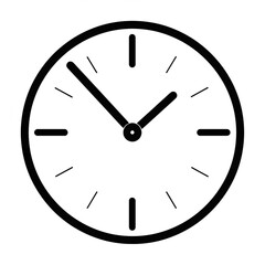 Simple black line clock with clean hour and minute markers