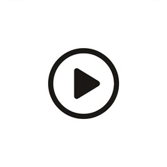 Play symbol inside a circle, simple  icon representing the concept of starting a video or audio
