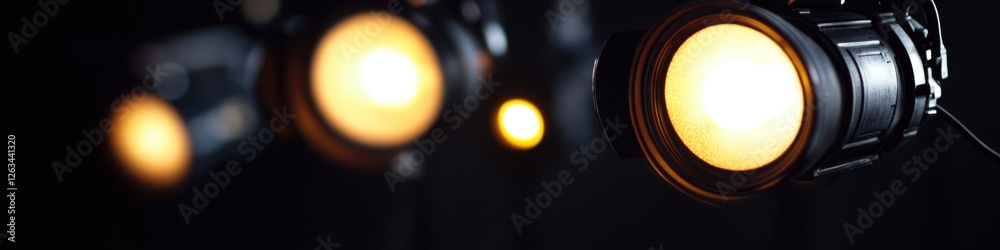 Poster a group of colorful string lights mounted on a wall, perfect for ambient lighting or decorative purp