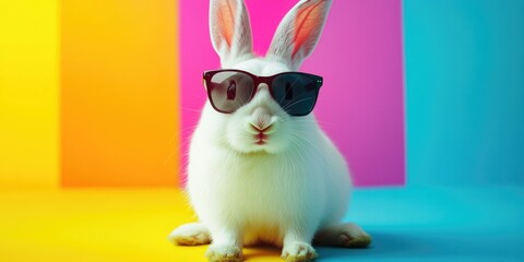 Fototapeta premium Rabbit with Sunglasses