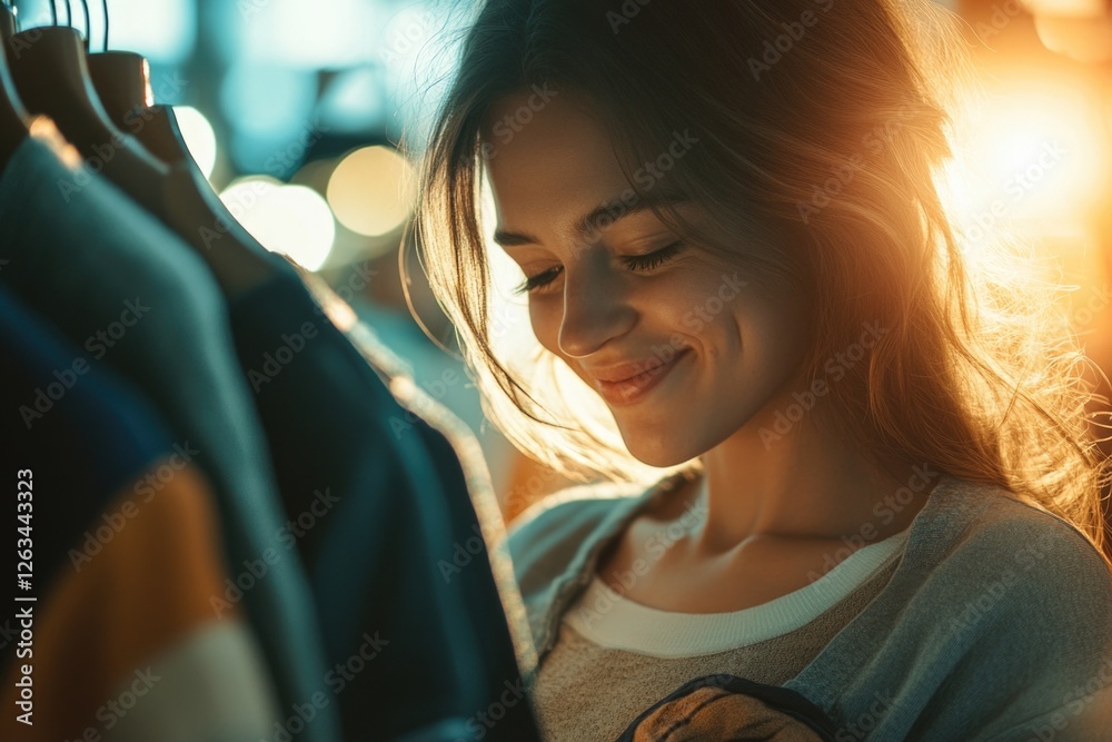 Poster a person smiling and gazing at their mobile device