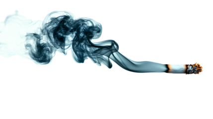 Cigarette Smoke Spiral Studio High-Resolution Image Close-Up Concept of Addiction and Health Risks