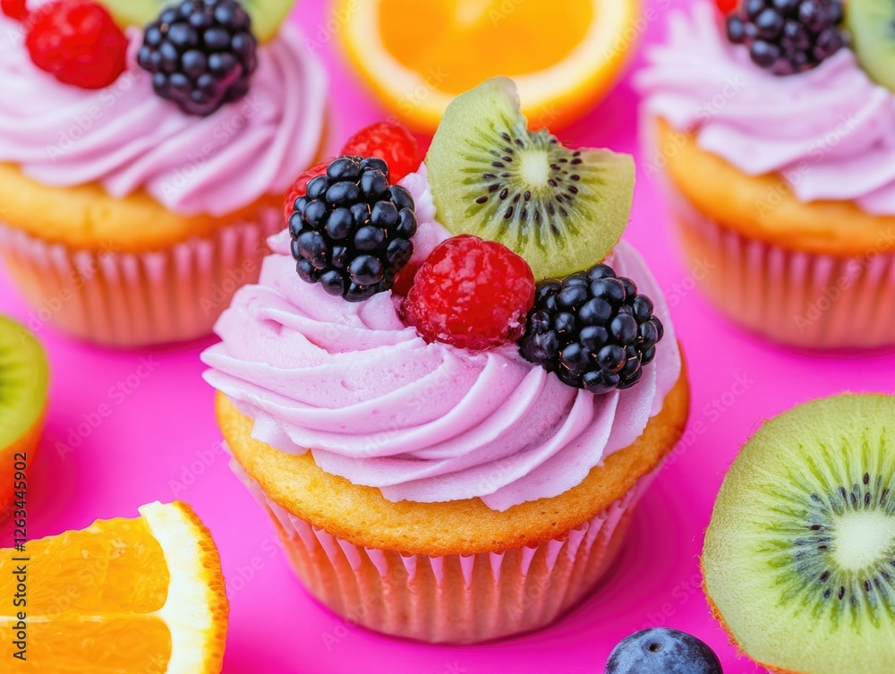 Wall mural Fruit Cupcake Close-Up