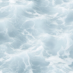 Obraz premium A calming ocean wave illustration with translucent, almost glass-like water effects. Delicate waves in pale blues and soft whites create a peaceful, minimalist design perfect for meditative spaces.