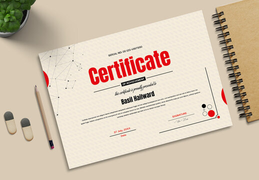 Professional And Clean Certificate Design Layout