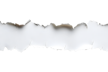White ripped paper torn edges strips isolated on black background