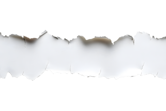 White ripped paper torn edges strips isolated on black background