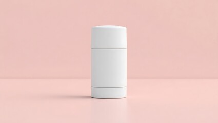 Minimalist White Deodorant Stick on Pink Background