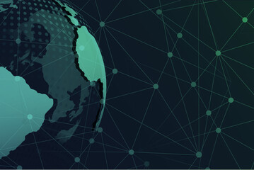Global digital technology network connection. Network technology solution Background vector illustration.