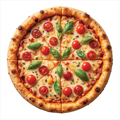 A pizza with a slice of pizza