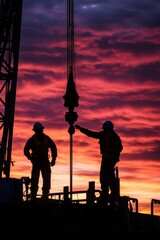 Fototapeta premium Construction workers on site