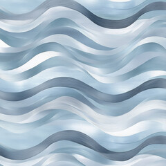 Obraz premium A smooth, flowing ocean wave illustration with elegant rolling waves in shades of pale blue and silver. The soft texture and delicate shading evoke the soothing sounds of the sea.