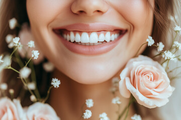 Radiant Smile with Flowers 